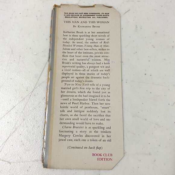 This Man and This Woman Hardcover Katharine Brush Vintage Book Compilation - Picture 4 of 11